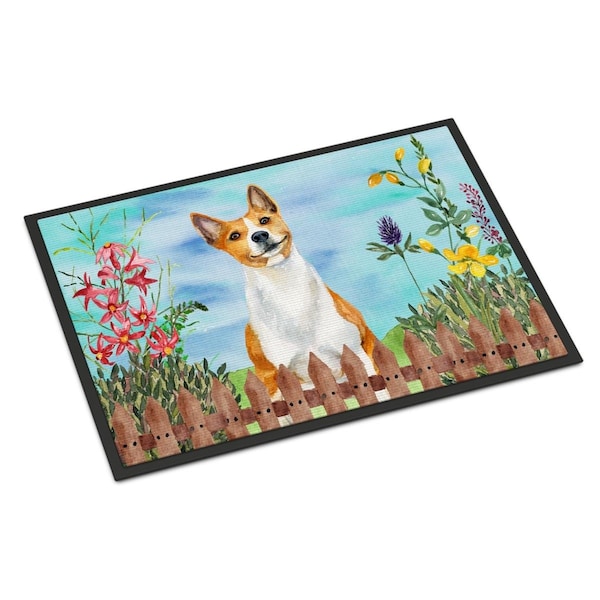 Carolines Treasures Basenji Spring Indoor or Outdoor Mat - 18 x 27 in. CK1254MAT - main